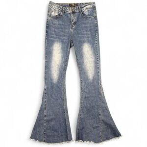 L&B distressed denim bell bottom jeans